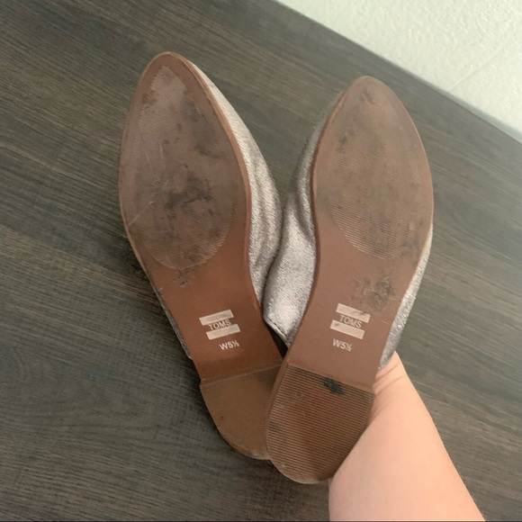 Toms metallic pewter Jutti mules slip-on size 5.5 - Picture 9 of 9